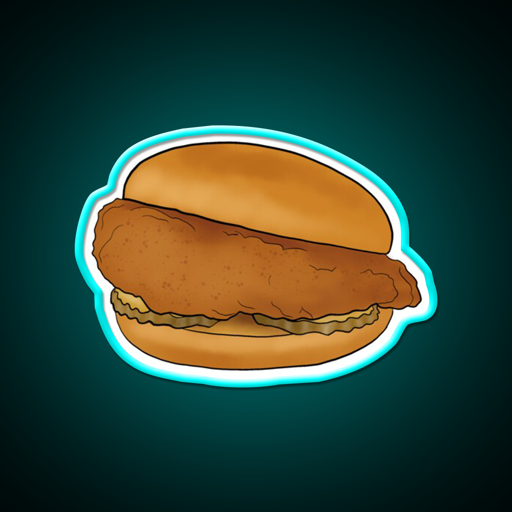 Chicken Sandwich Fast Food Led Neon Sign For Burger Place Rgb Color