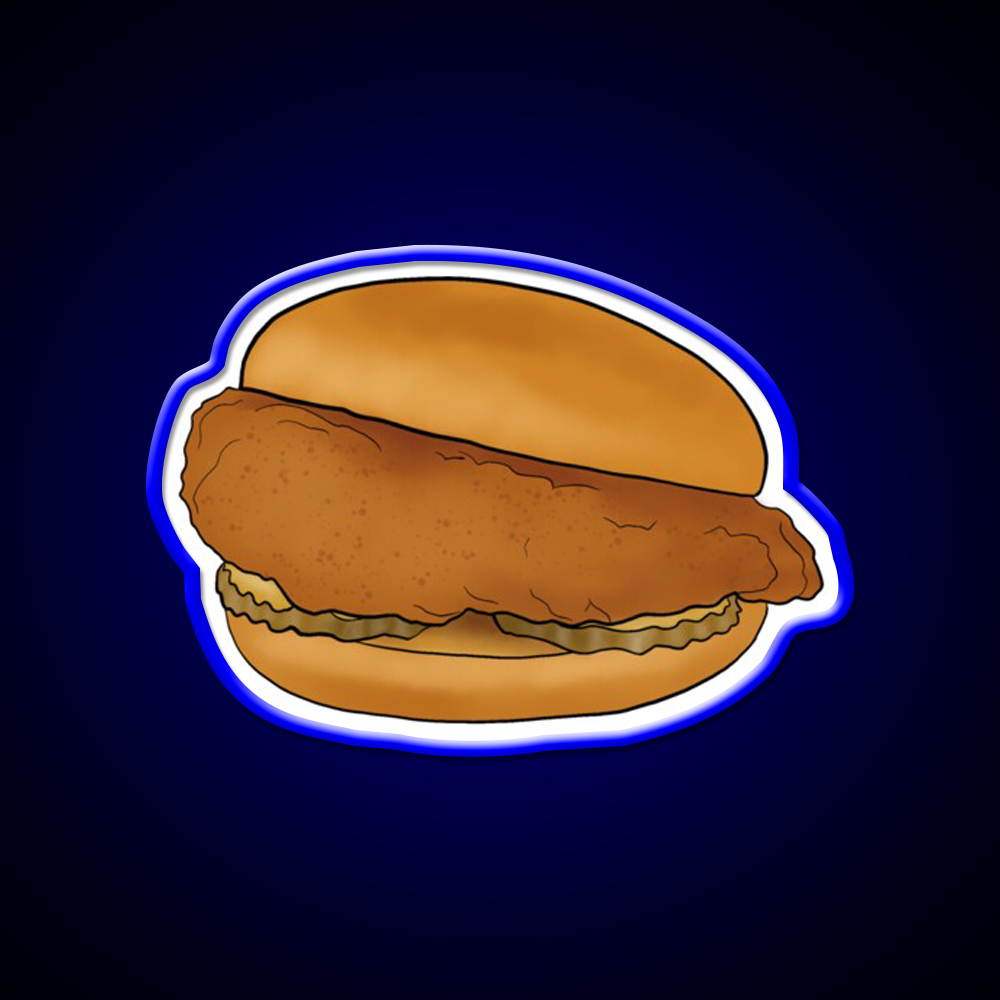 Chicken Sandwich Fast Food Led Neon Sign For Burger Place Rgb Color