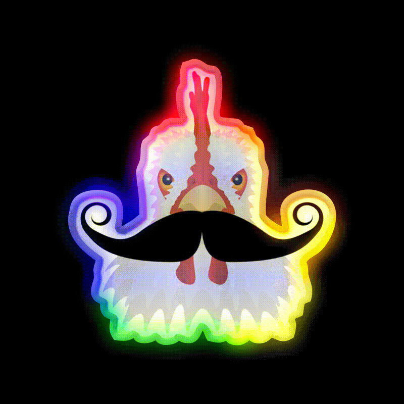 Chicken With A Moustache Fast Food Led Neon Sign For Burger Place Rgb Color