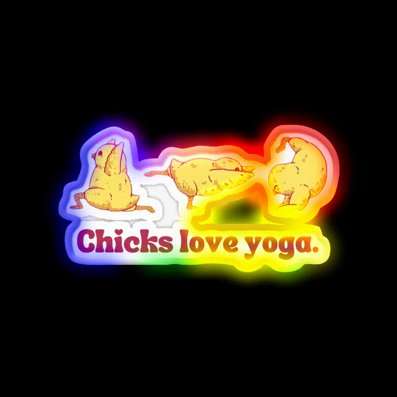 Chicks Love Yoga Led Neon Sign For Wellness Space Rgb Color