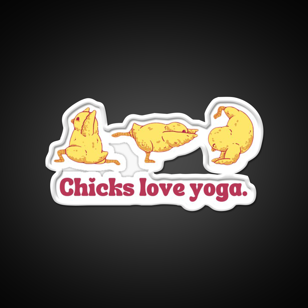 Chicks Love Yoga Led Neon Sign For Wellness Space Rgb Color