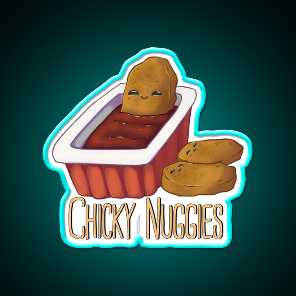 Chicky Nuggies Fast Food Led Neon Sign For Burger Place Rgb Color