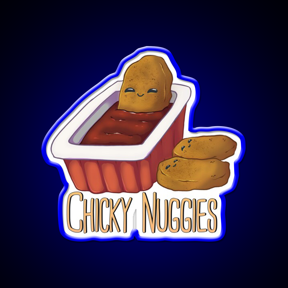 Chicky Nuggies Fast Food Led Neon Sign For Burger Place Rgb Color