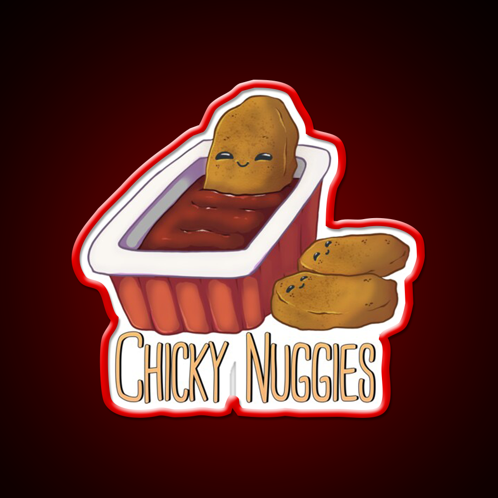 Chicky Nuggies Fast Food Led Neon Sign For Burger Place Rgb Color