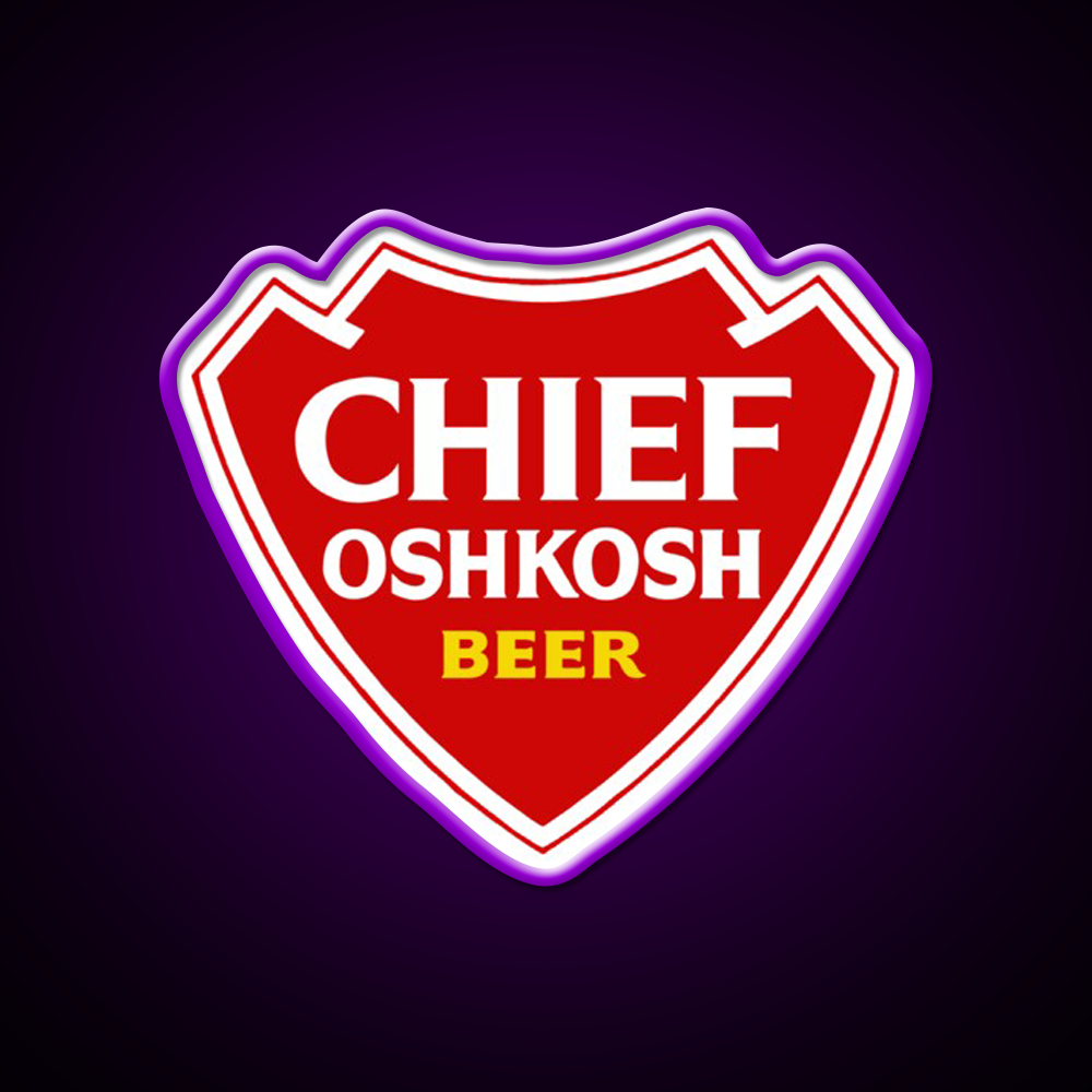 Chief Oshkosh 1970S Arrowhead Design Beer Bar Decor Led Neon Sign Rgb Color