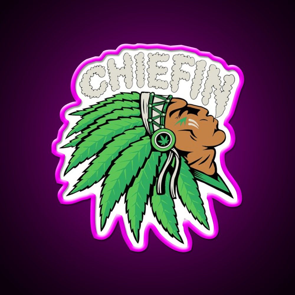 Chiefin Hemp Inspired Green Leaf Led Neon Sign 420 Neon Decor Rgb Color - Shineneon