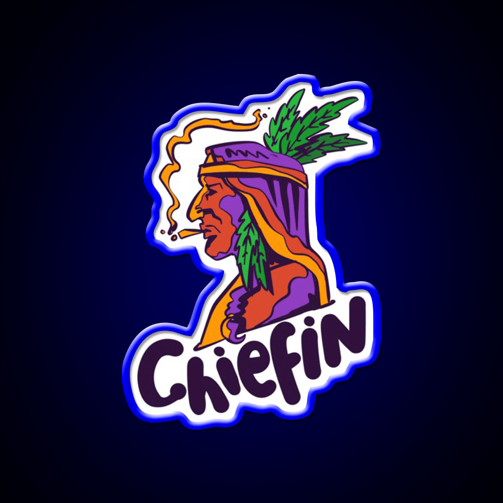 Chiefin Weed Native Gift Hemp Inspired Green Leaf Led Neon Sign Rgb Color - Shineneon