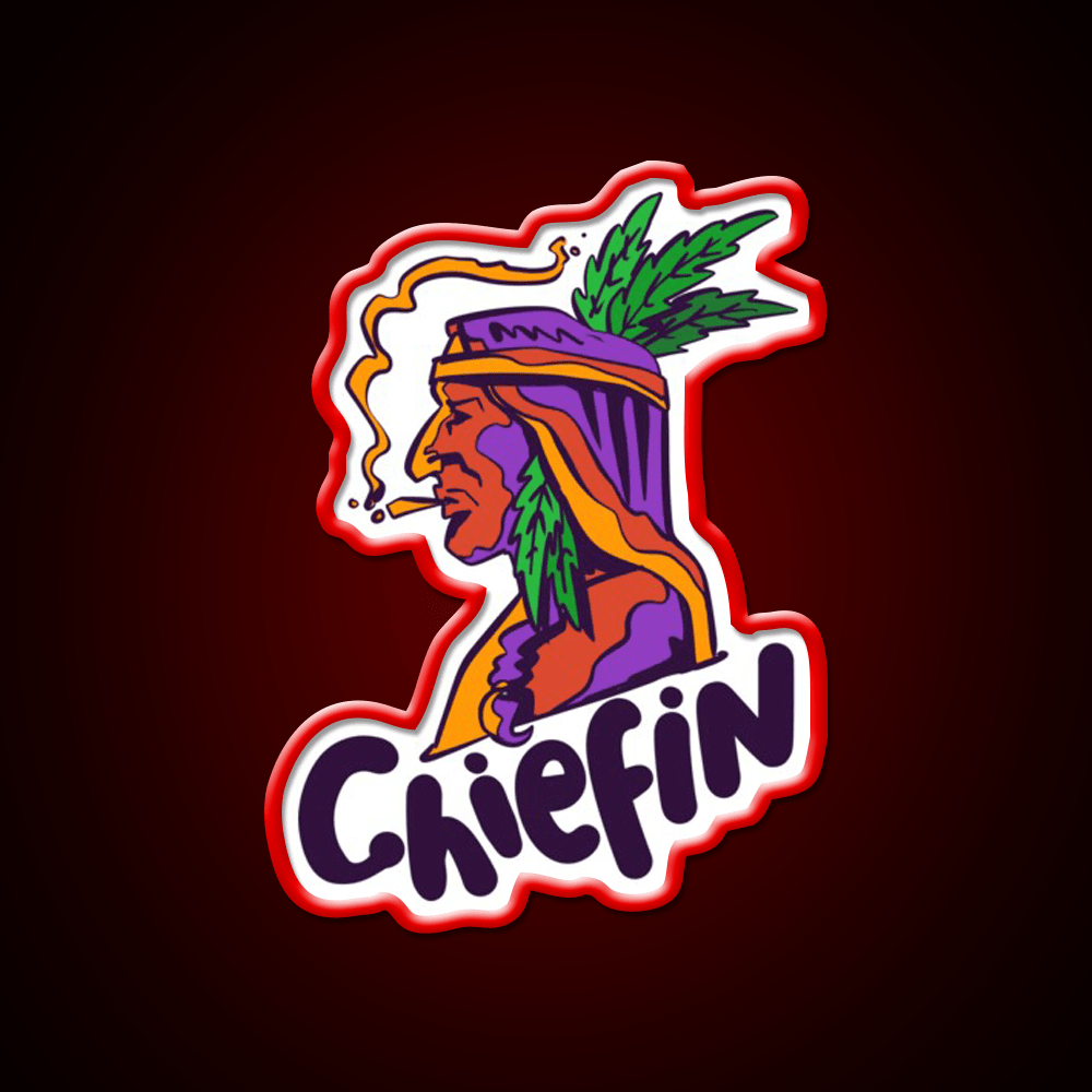 Chiefin Weed Native Gift Hemp Inspired Green Leaf Led Neon Sign Rgb Color - Shineneon