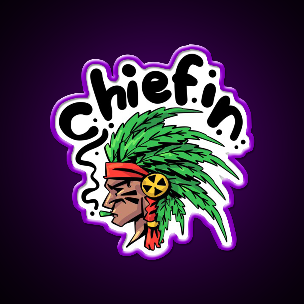 Chiefin Weed Native Hemp Inspired Green Leaf Led Neon Sign 420 Neon Decor Rgb Color - LED neon sign view 9