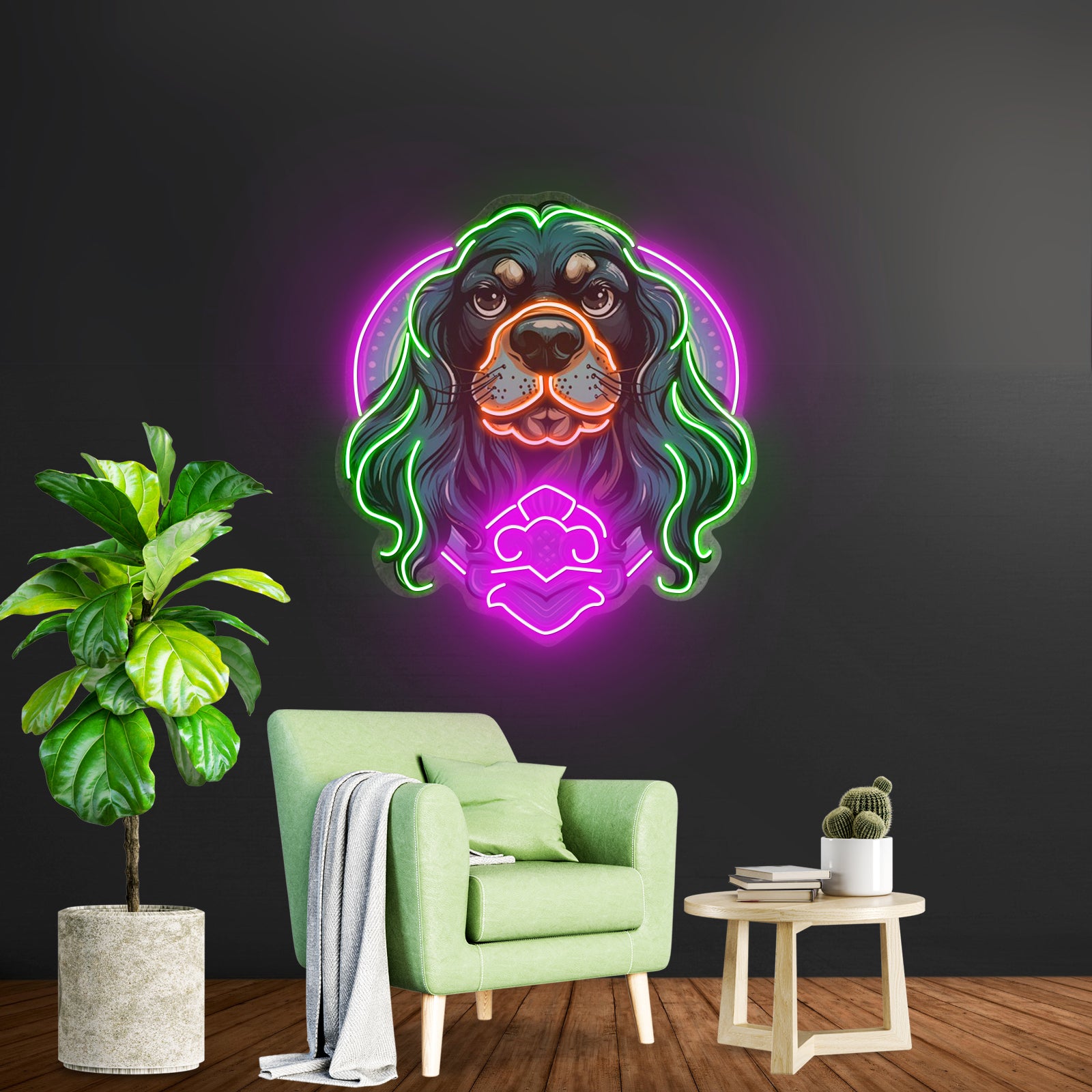 Chihuahua Pop Artwork Business Neon Sign