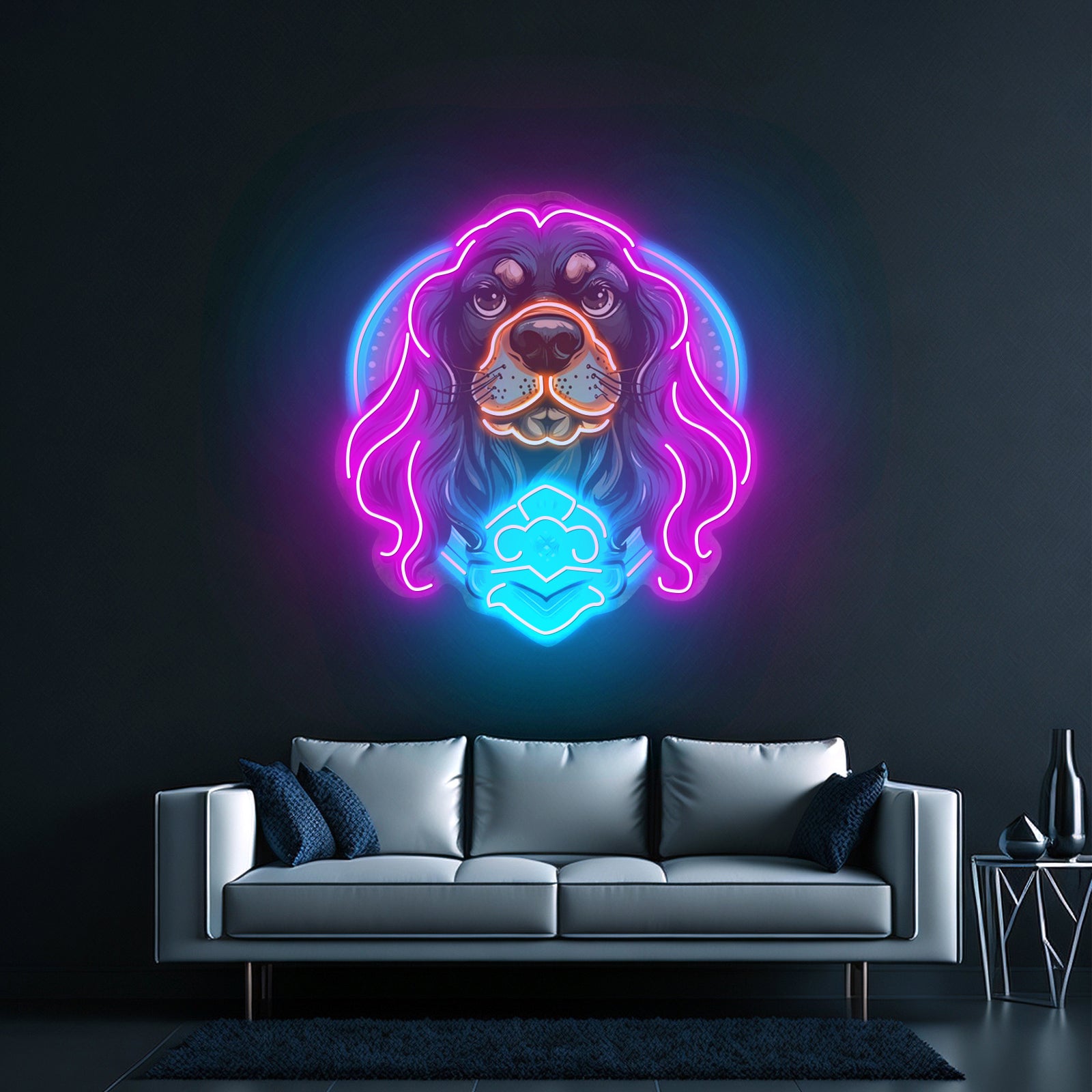 Chihuahua Pop Artwork Business Neon Sign