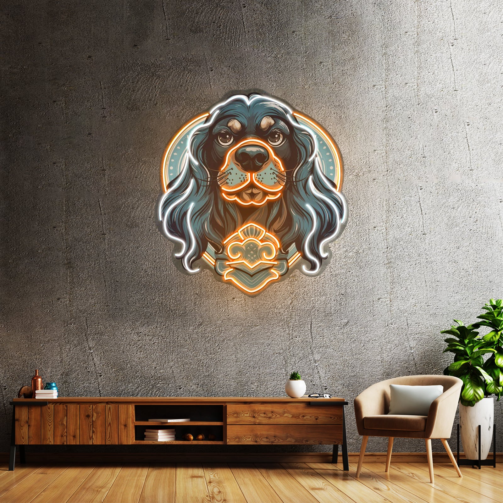 Chihuahua Pop Artwork Business Neon Sign