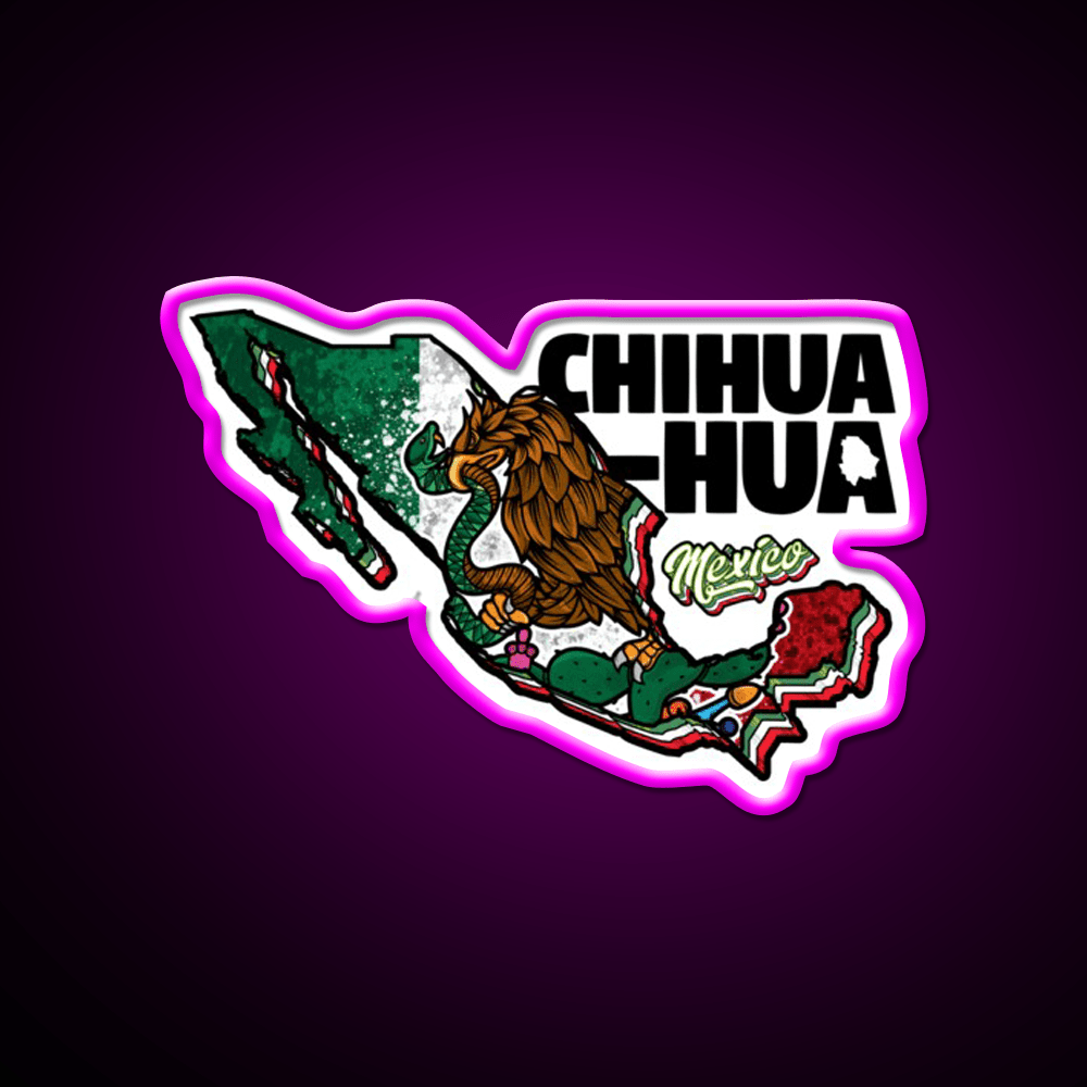 Chihuahua Map Of Mexico Party Drink Tequila Led Neon Sign Rgb Color - Shineneon