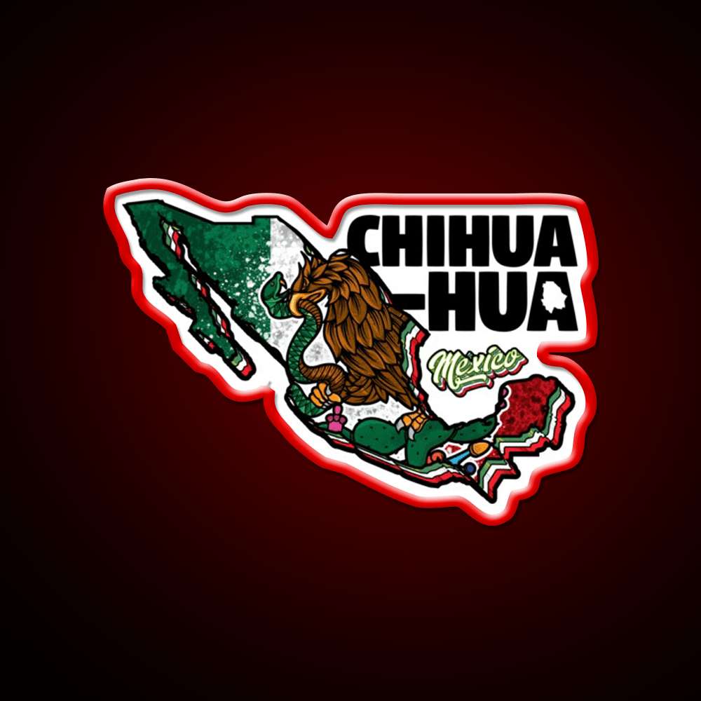 Chihuahua Map Of Mexico Party Drink Tequila Led Neon Sign Rgb Color - Shineneon