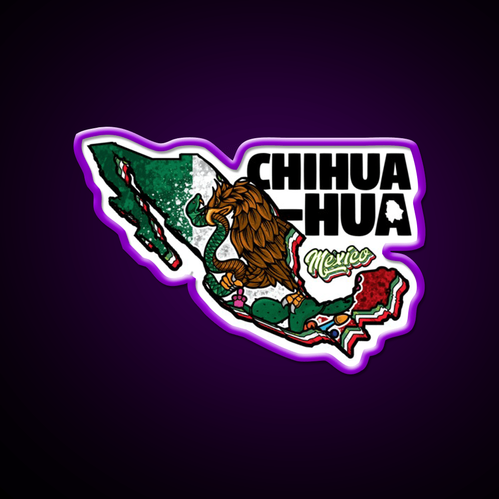Chihuahua Map Of Mexico Party Drink Tequila Led Neon Sign Rgb Color - Shineneon