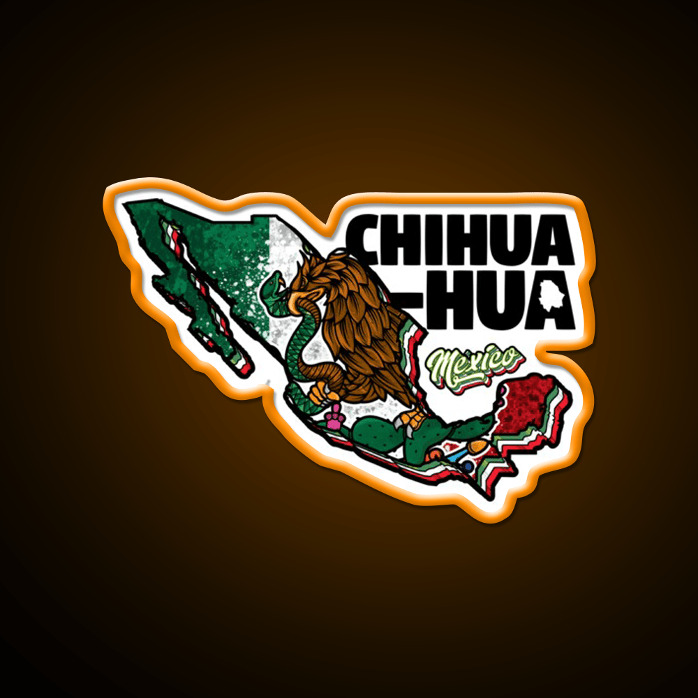 Chihuahua Map Of Mexico Party Drink Tequila Led Neon Sign Rgb Color - Shineneon