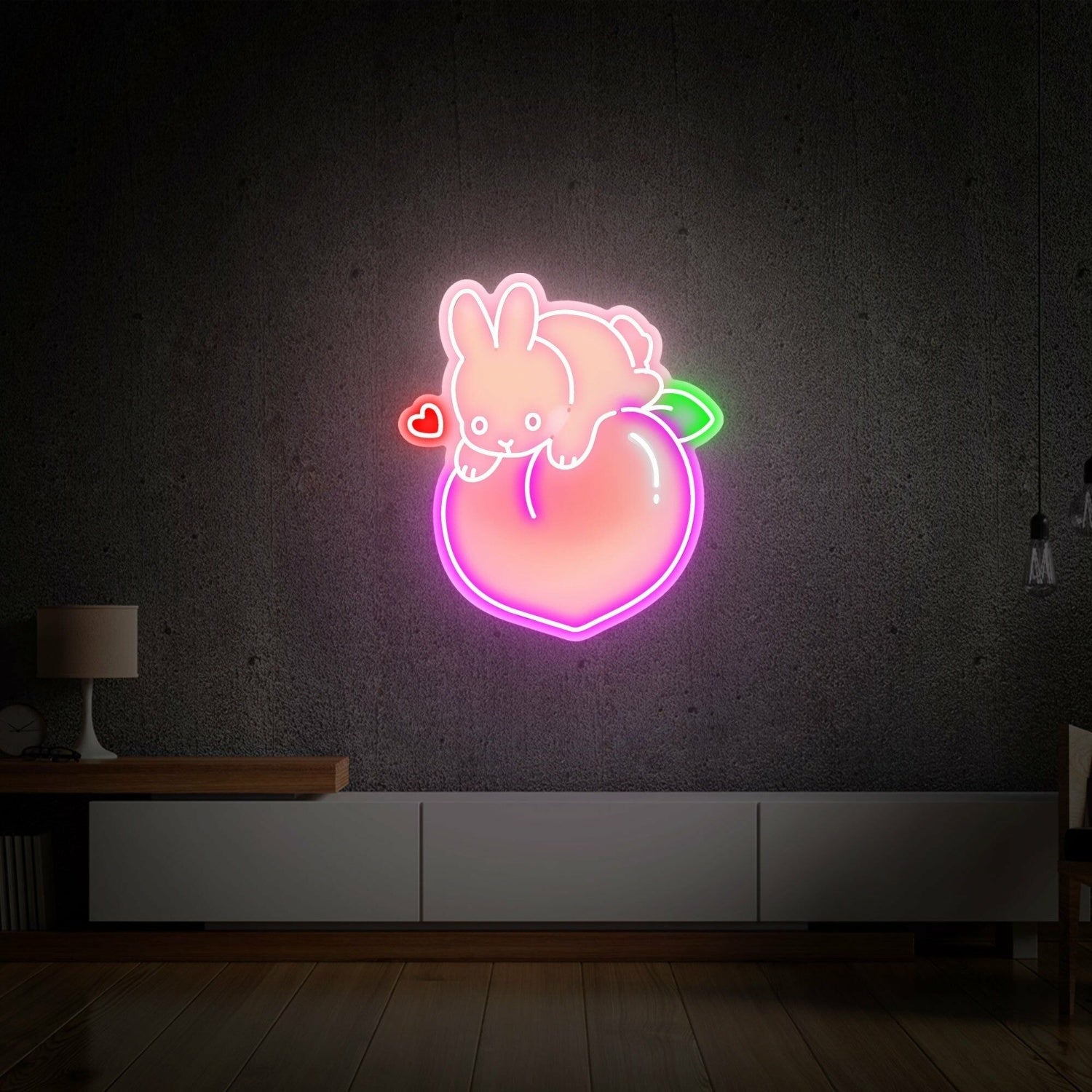 Childrens Bedroom And Playtime Peach Led Uv Led Neon Sign - Shineneon
