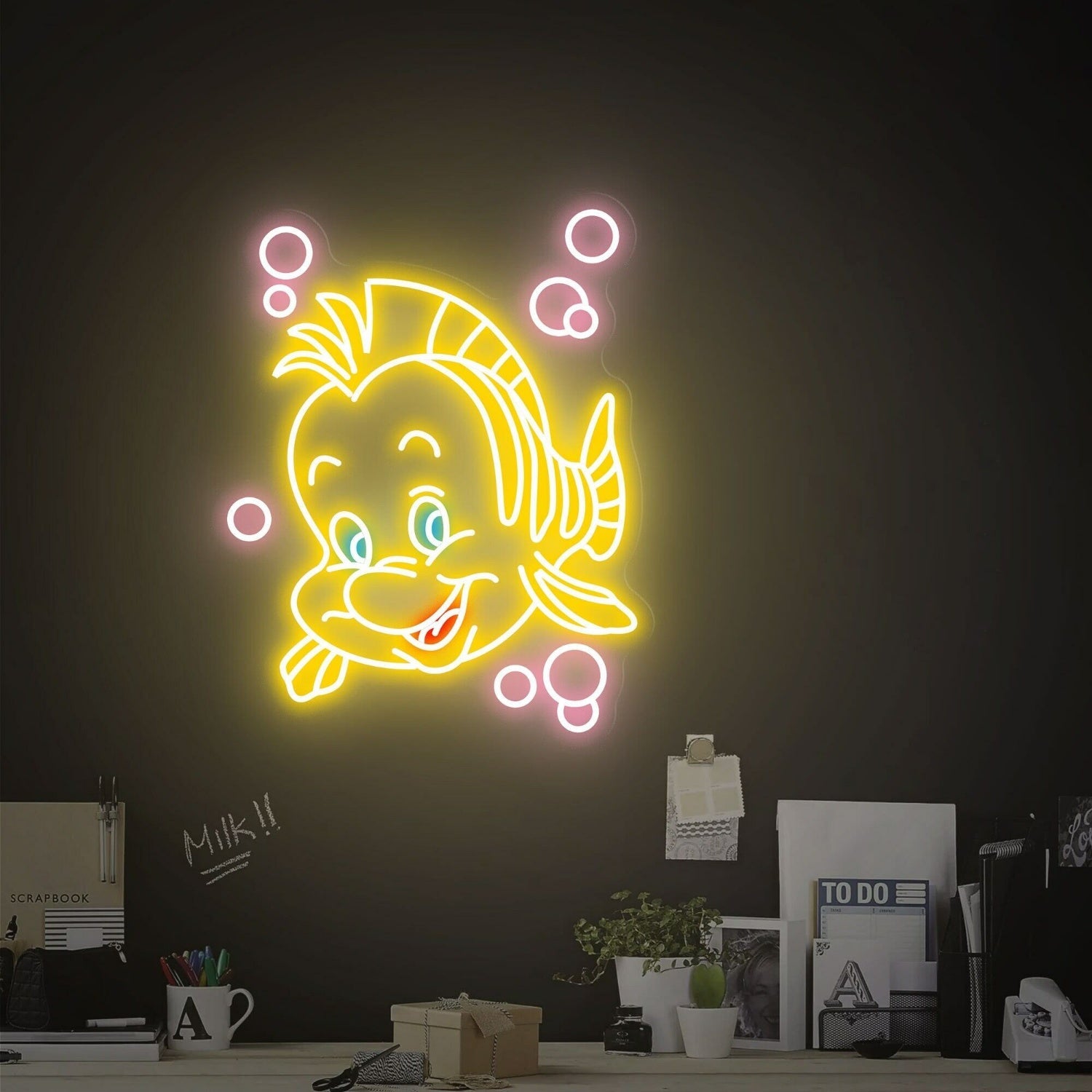 Childs Party Finding Dory Little Mermaid Fish Led Neon Sign - Shineneon