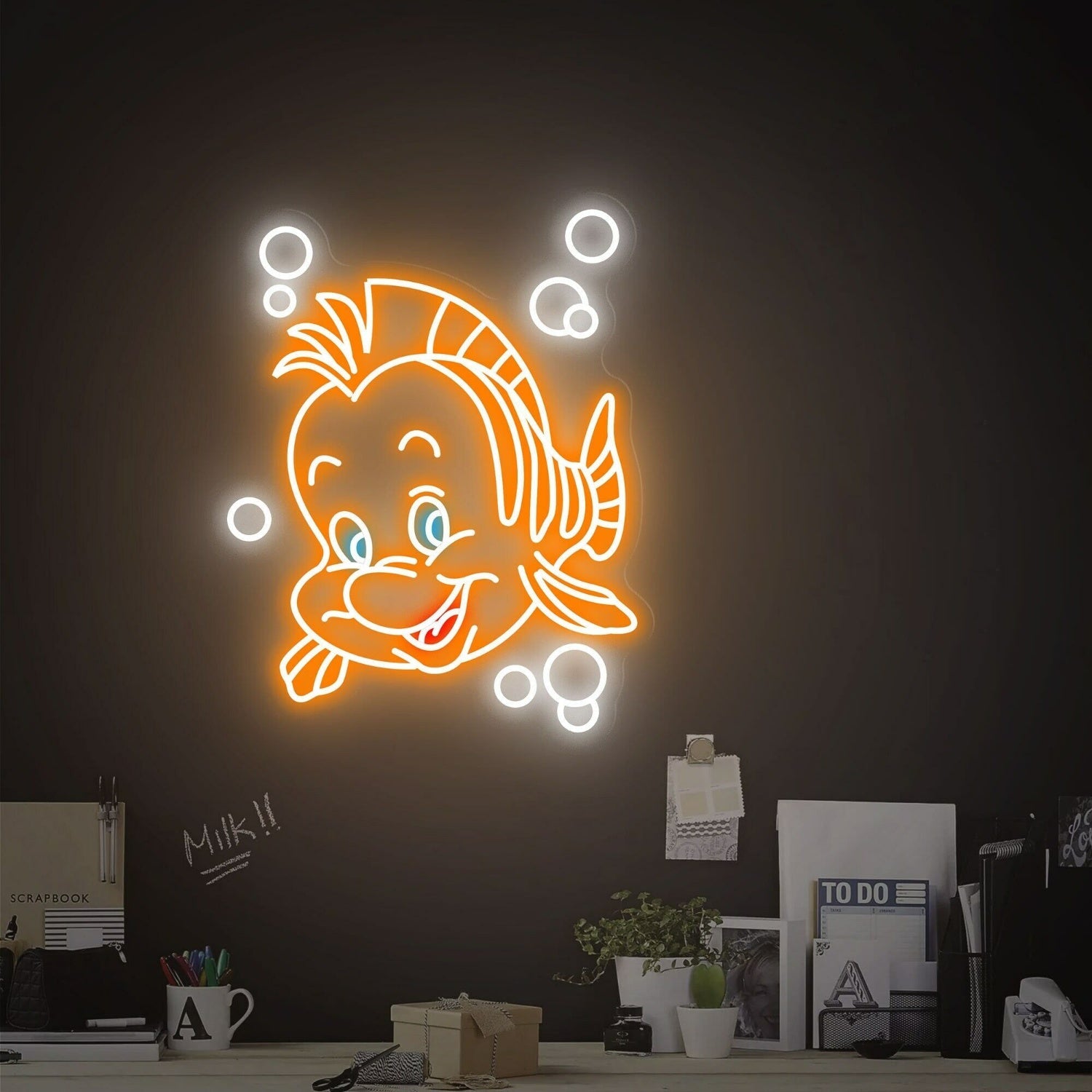 Childs Party Finding Dory Little Mermaid Fish Led Neon Sign - Shineneon