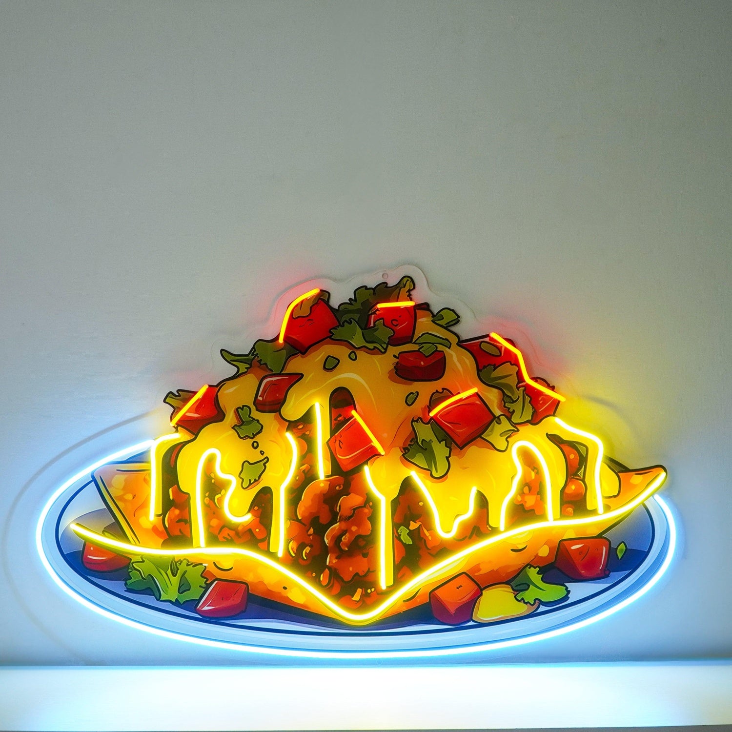Chili Cheese Nachos Vibrant Uv Printed Led Neon Sign Restaurant Home Decor | Shineneon