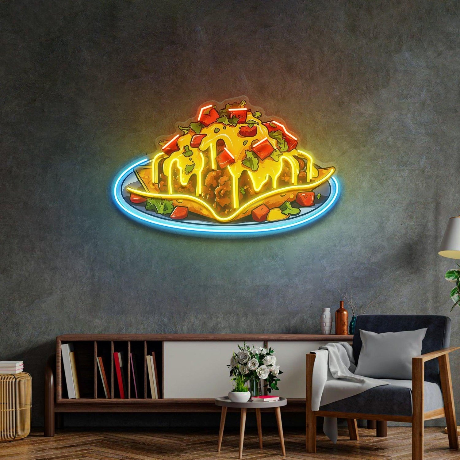 Chili Cheese Nachos Vibrant Uv Printed Led Neon Sign Restaurant Home Decor | Shineneon