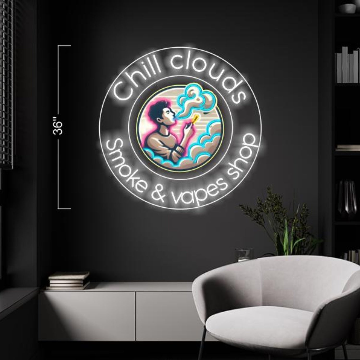 Chill Clouds Blue Pink Led Neon Sign For Vape Shop Decor | Shineneon