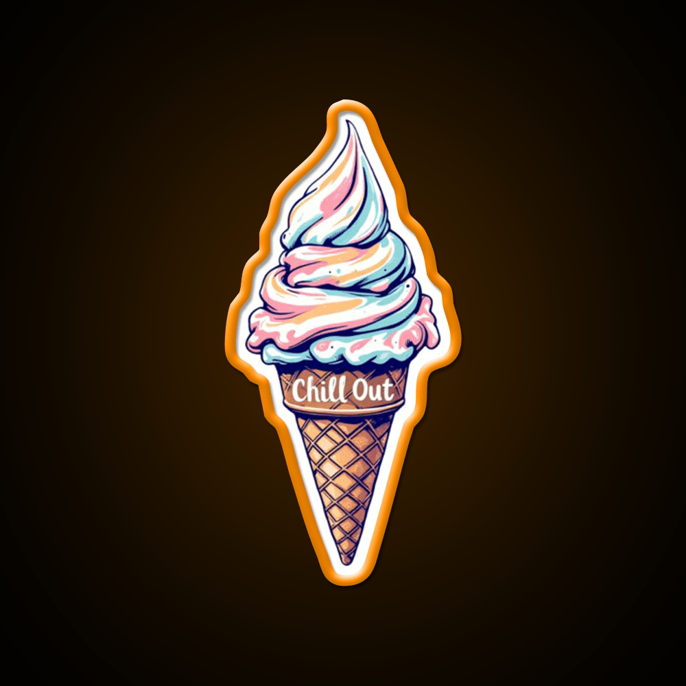 Chill Out Ice Cream Fast Food Led Neon Sign For Burger Place Rgb Color - Shineneon
