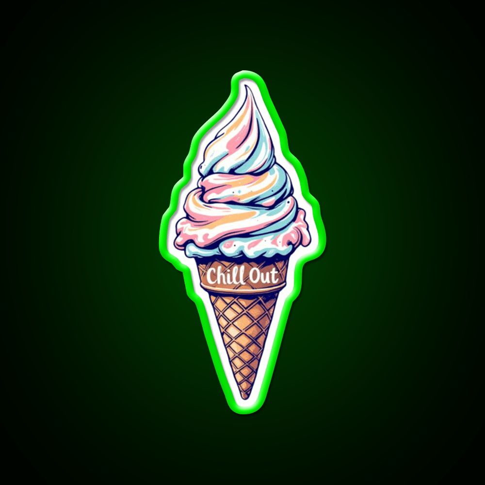 Chill Out Ice Cream Fast Food Led Neon Sign For Burger Place Rgb Color - Shineneon