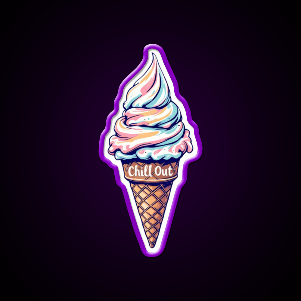 Chill Out Ice Cream Fast Food Led Neon Sign For Burger Place Rgb Color - Shineneon
