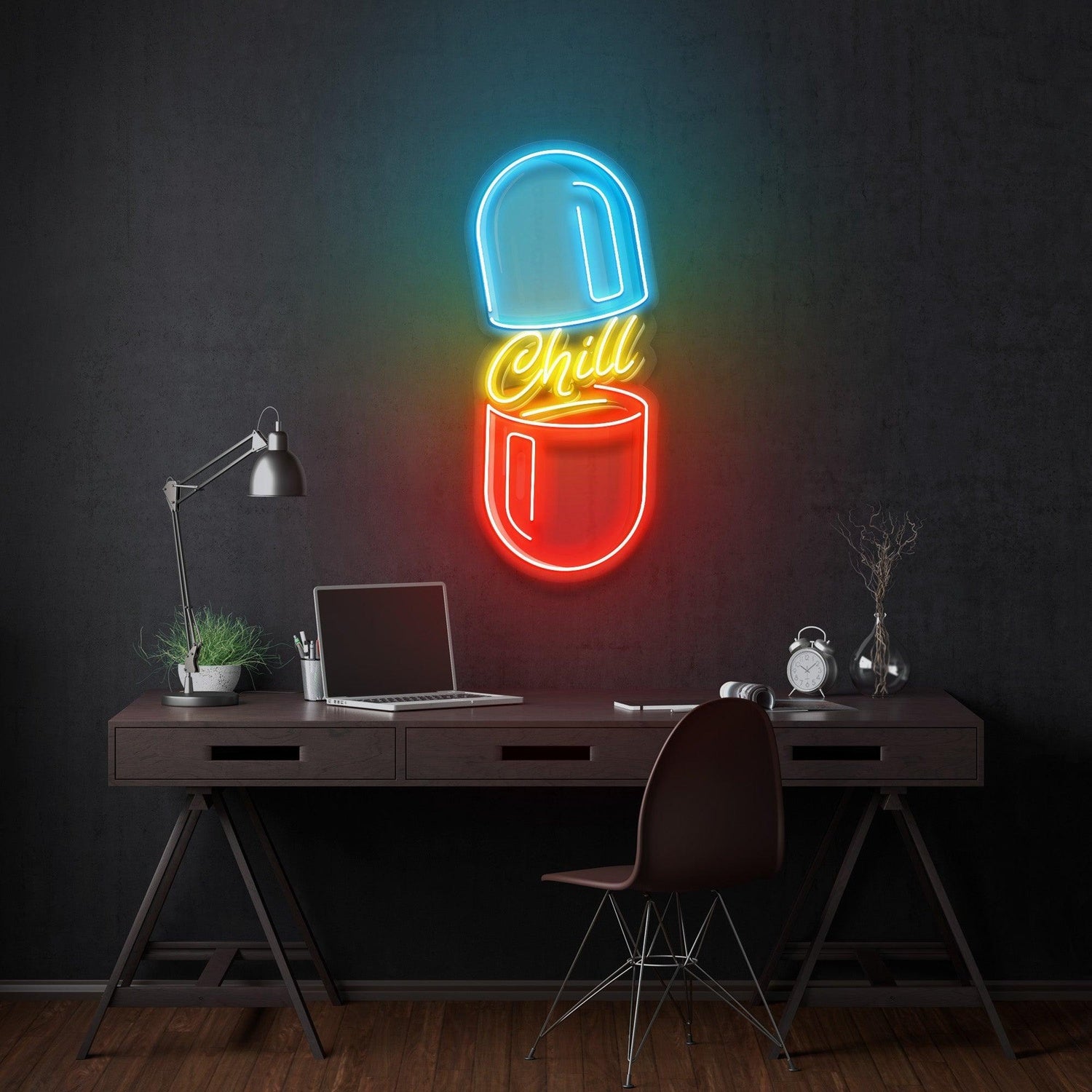 Chill Pill Blue Red Capsule Uv Printed Led Neon Sign For Studio Wall Art Gallery | Shineneon
