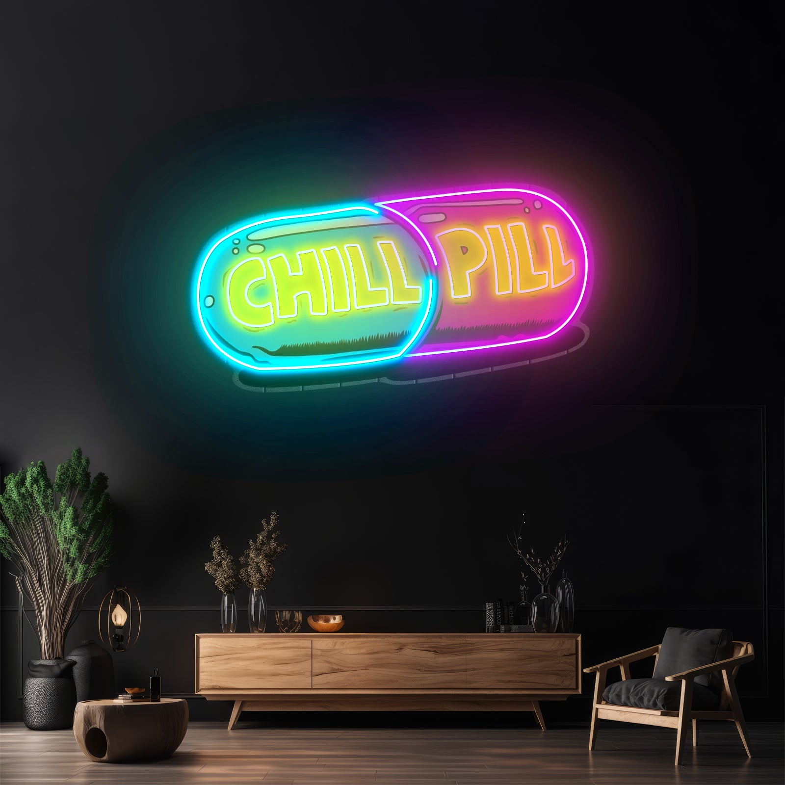 Chill Your Mind Christmas Neon Sign Artwork For Sale
