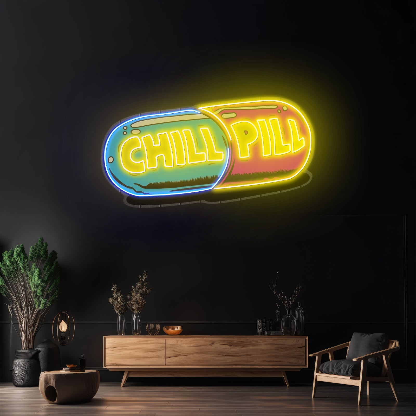 Chill Pill Led Neon Acrylic Artwork For Sale