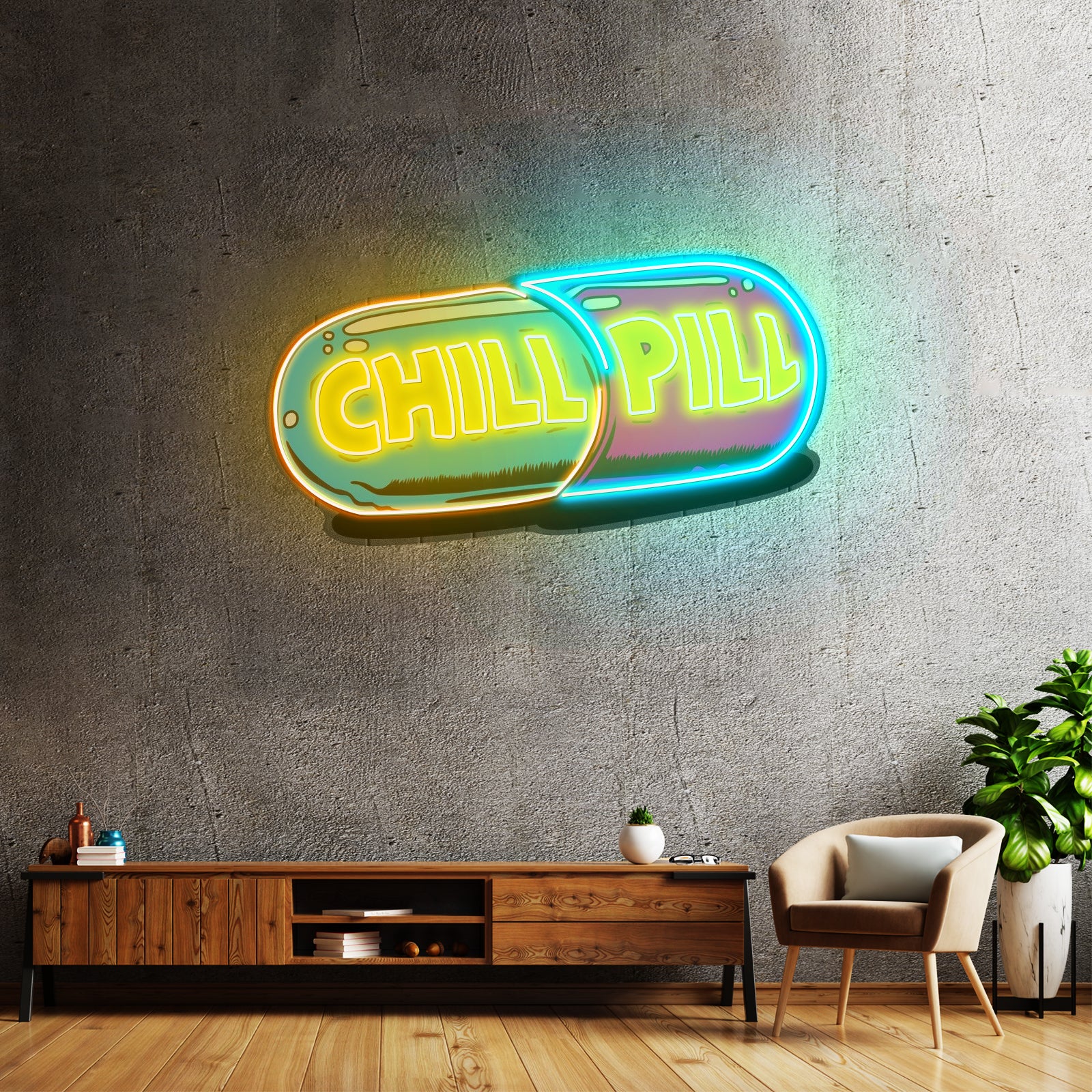 Chill Your Mind Christmas Neon Sign Artwork For Sale