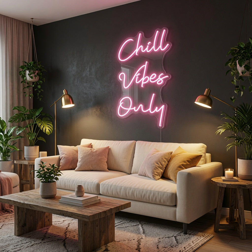 Chill Vibes Only LED Neon Sign - 03 Real Lifestyle Scene