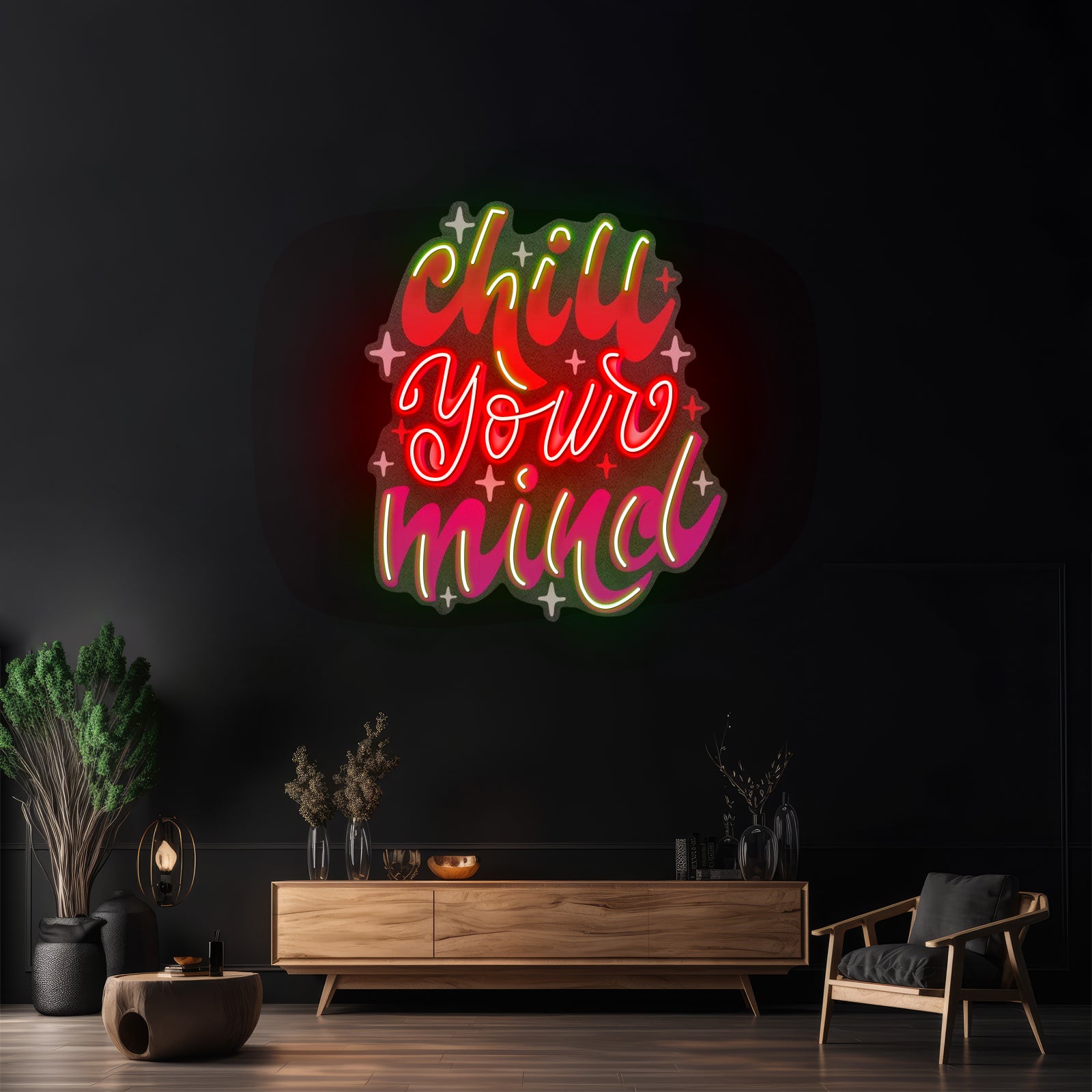 Chill Your Mind Christmas Neon Sign Artwork For Sale