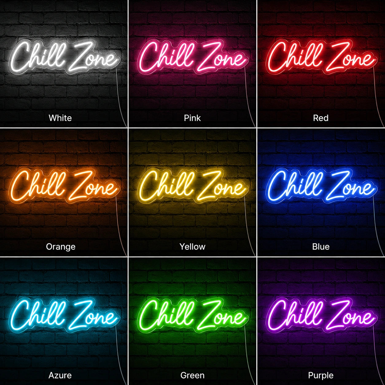 Chill Zone Lounge Neon Sign LED Neon Sign color grid