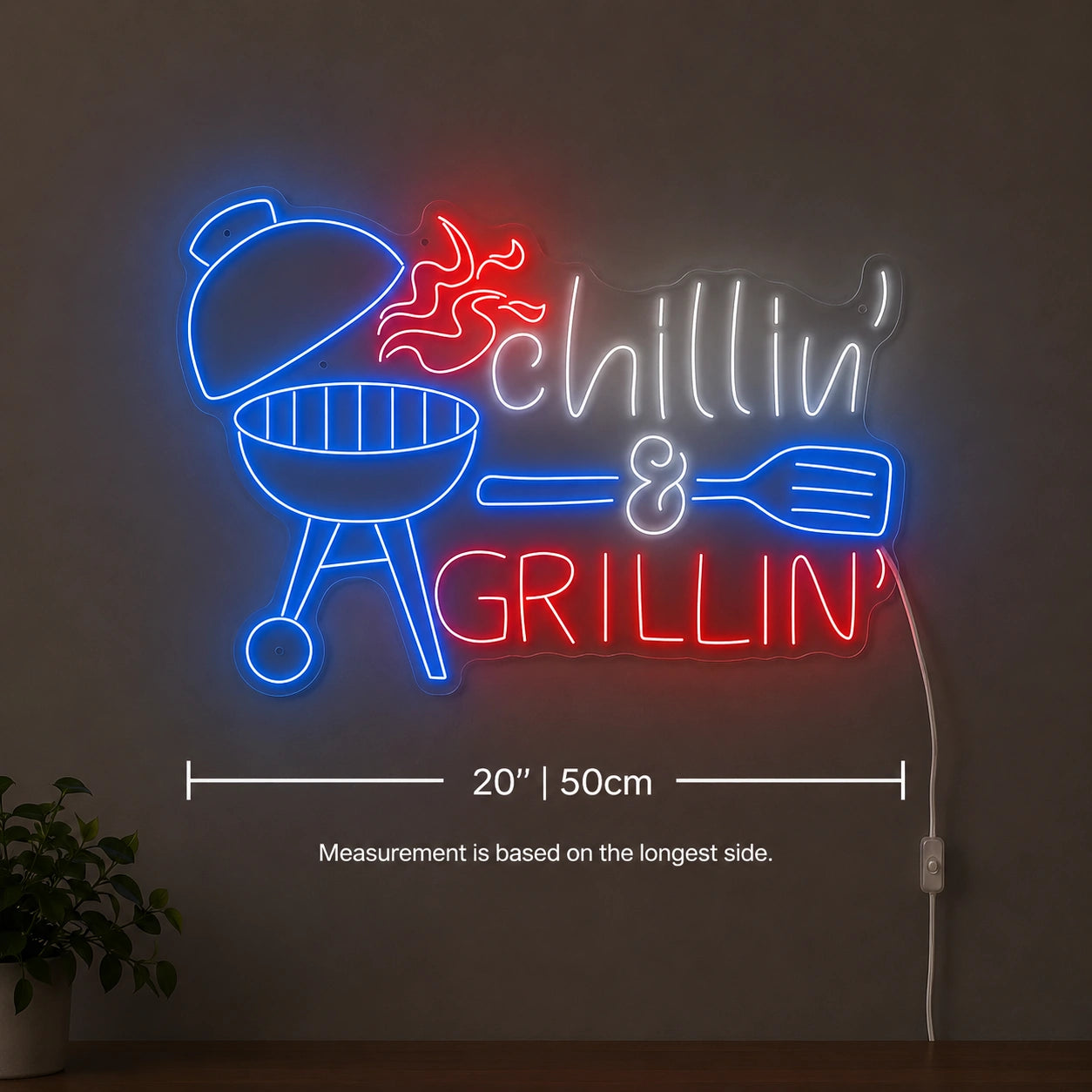 Chillin Grillin Neon Sign LED Neon Sign size image