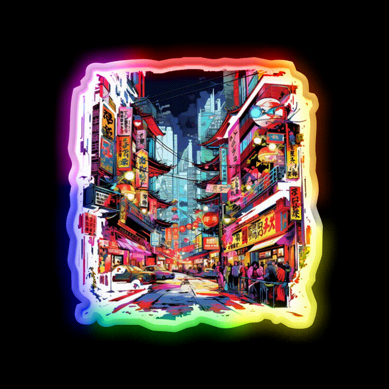 Chinatown Asian Cultural Led Neon Sign Wall Art For Bedroom Rgb Color