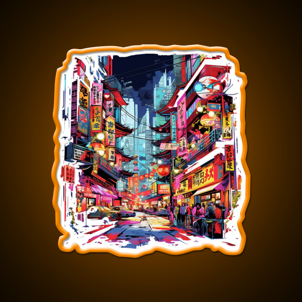 Chinatown Asian Cultural Led Neon Sign Wall Art For Bedroom Rgb Color