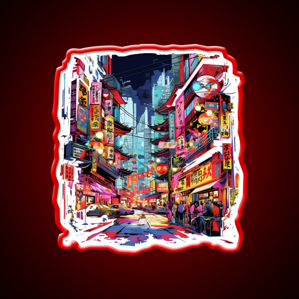 Chinatown Asian Cultural Led Neon Sign Wall Art For Bedroom Rgb Color