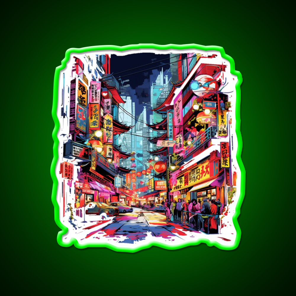 Chinatown Asian Cultural Led Neon Sign Wall Art For Bedroom Rgb Color - Shineneon