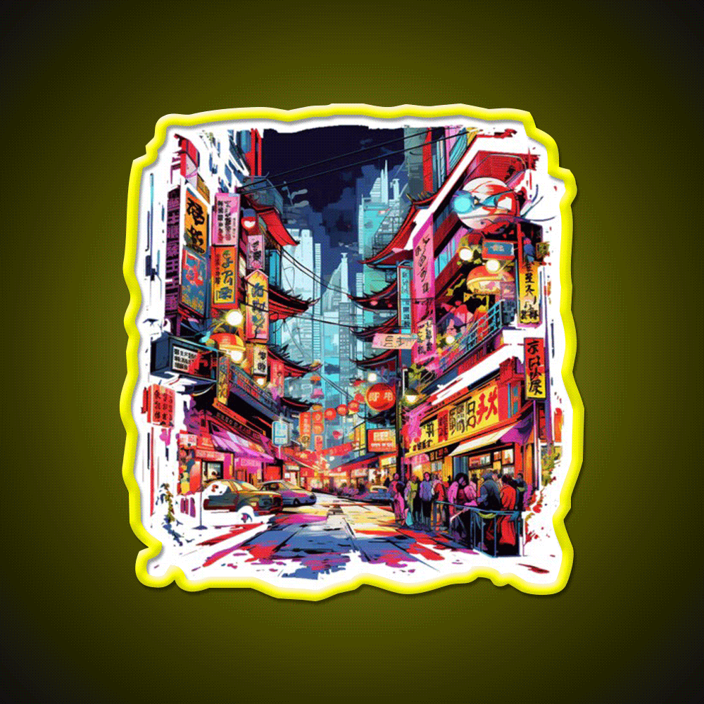 Chinatown Asian Cultural Led Neon Sign Wall Art For Bedroom Rgb Color