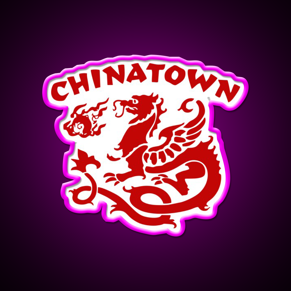 Chinatown Asian Cultural Led Neon Sign Wall Art Neon Sign Rgb Color - Neon sign mounted on wall in room