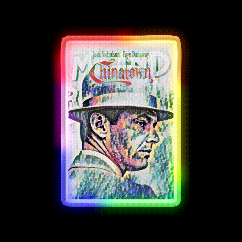 Chinatown By Roman Polanski Movie Poster Asian Cultural Led Neon Sign Rgb Color - LED neon sign close-up detail