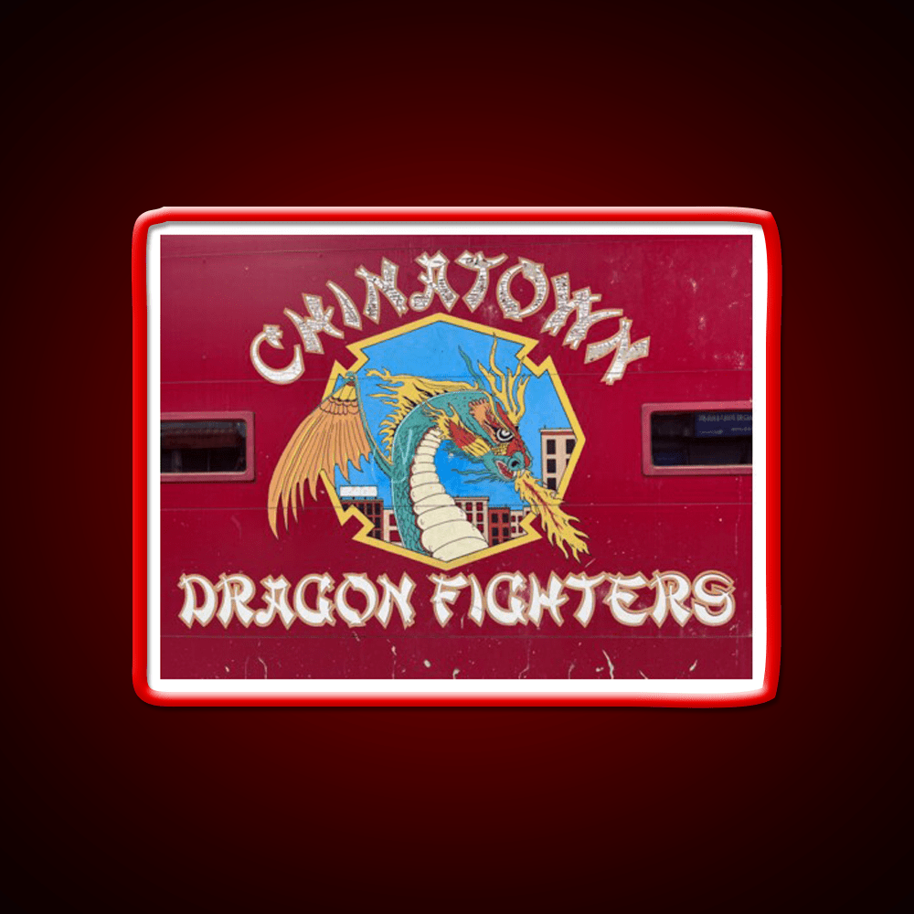 Chinatown Dragon Fighters Asian Cultural Led Neon Sign Rgb Color - Shineneon