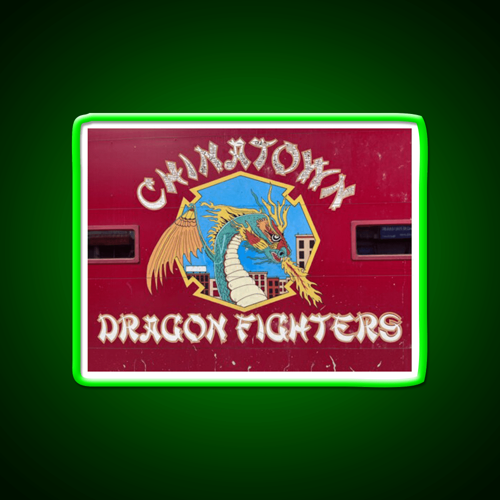 Chinatown Dragon Fighters Asian Cultural Led Neon Sign Rgb Color - Shineneon