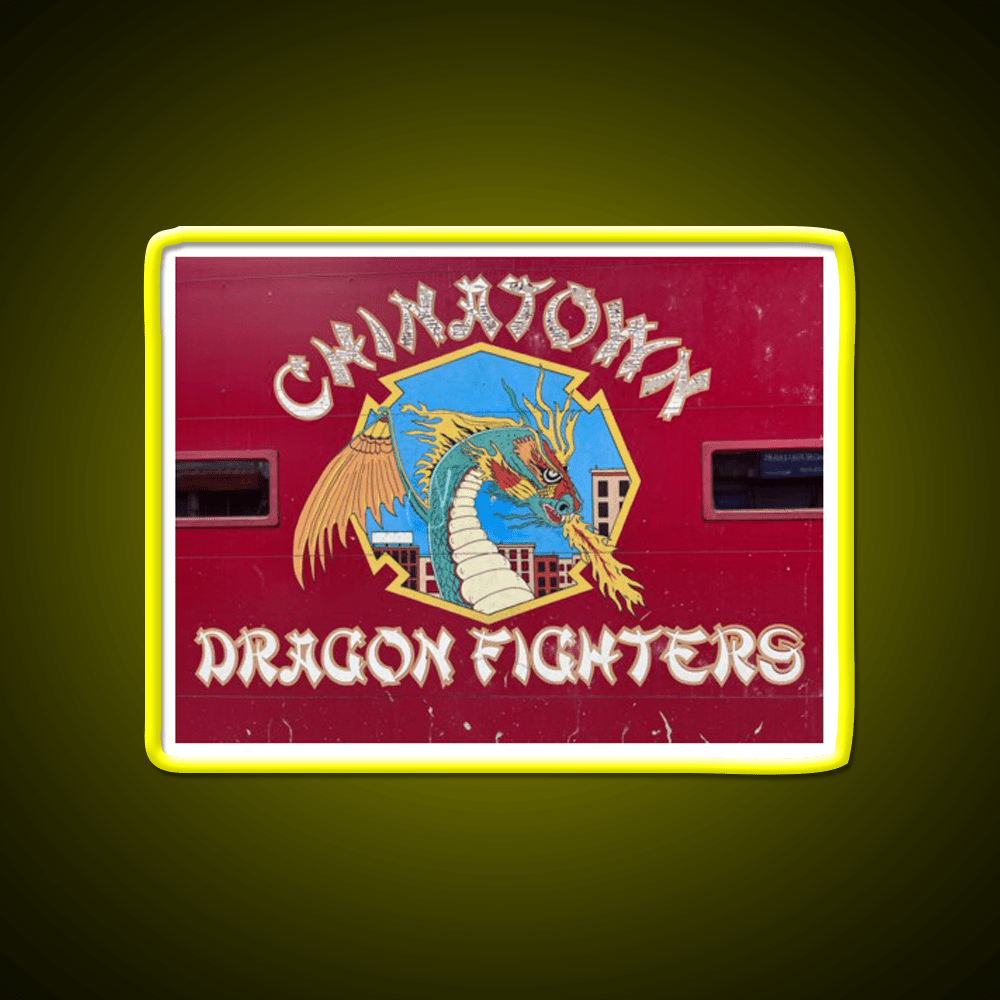 Chinatown Dragon Fighters Asian Cultural Led Neon Sign Rgb Color - Shineneon
