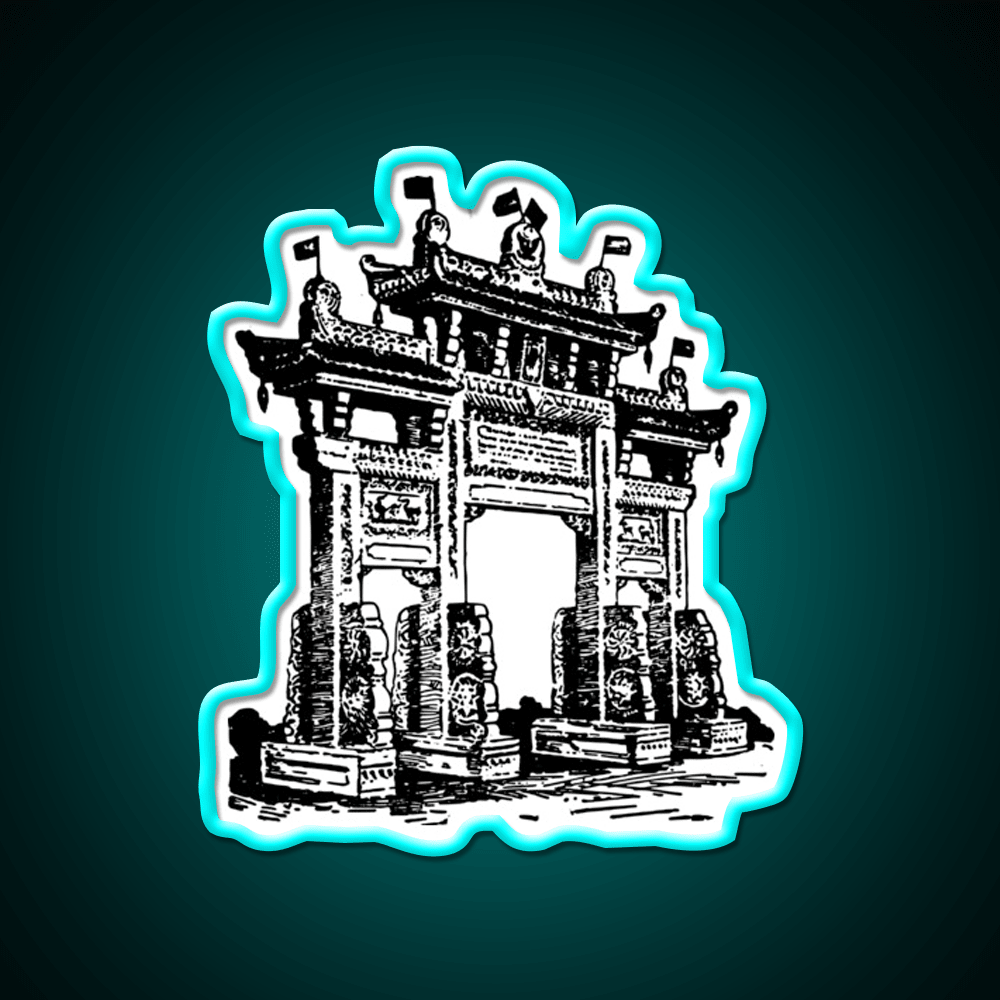 Chinatown Gate Asian Cultural Led Neon Sign Rgb Color - Shineneon