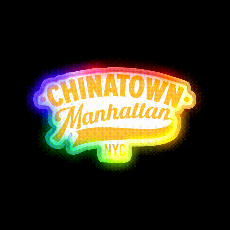 Chinatown Manhattan Where East Meets West Asian Cultural Led Neon Sign Rgb Color - LED neon sign close-up detail