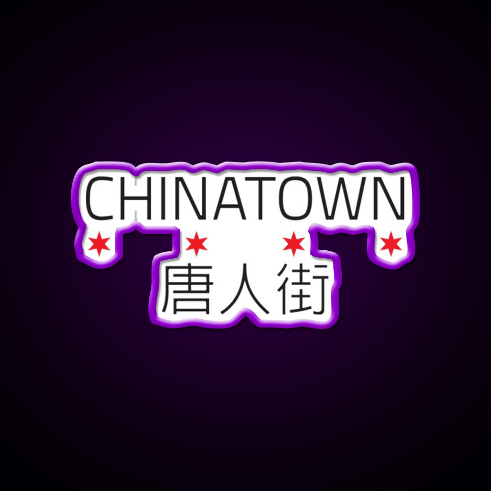 Chinatown Neighborhood Tee Asian Cultural Led Neon Sign Rgb Color - Shineneon